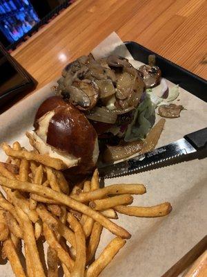 Mushroom Swiss burger