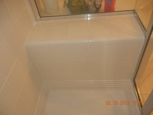 Shower after clean and re-grout