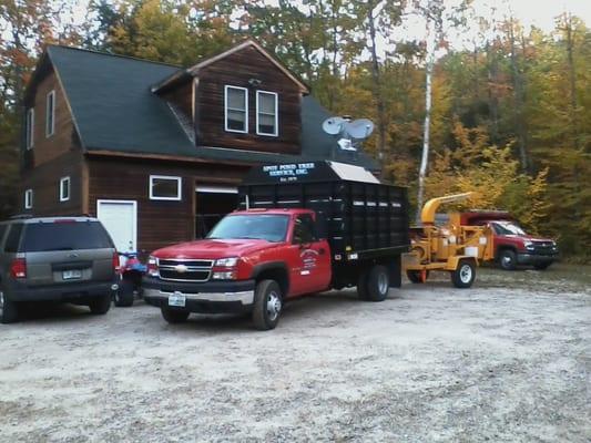 This our shop in Moultonborough Nh with our chip truck infront of it !