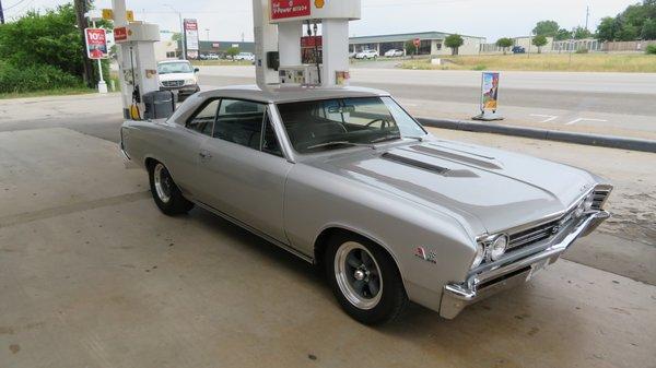 The guy that parked behind us at the pump had a really nice ride. Cool car.