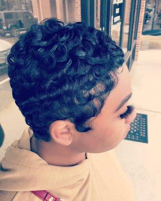 Pixie cut with waves