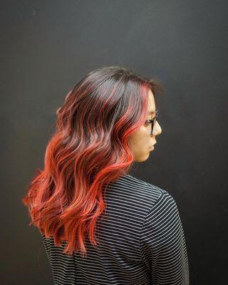 Red balayage