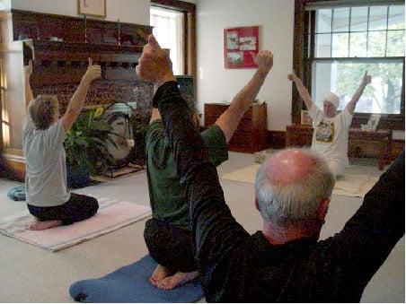 Yoga class at 3HO Kundalini Yoga Center