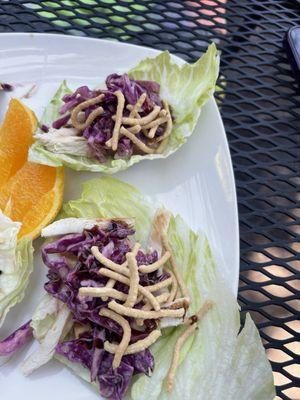 Grilled Chicken | Chow Noodles | Homemade Guacamole Spicy Cabbage Slaw | Soy Demiglaze