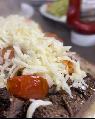 Our famous Akaushi  Fajitas  on a Pedrito plate combo