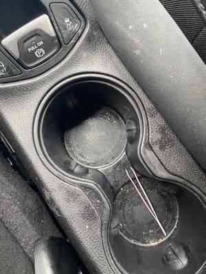 Cup holders not cleaned