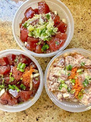 Ginger, shoyu, and spicy poke