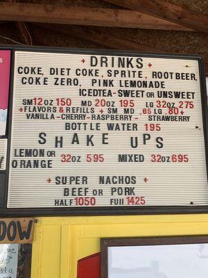 Drink menu 7/2022