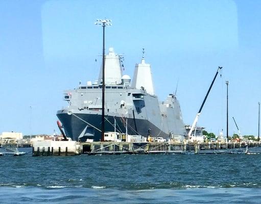 Another type of ship docked at Naval base