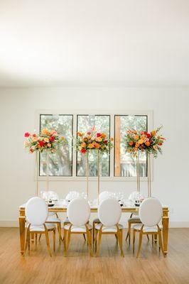 Gold & White Dining Table with the Oster chairs