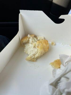 I asked for a biscuit and it came all soaked