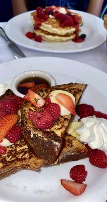 Brioche French Toast & Blueberry Pancakes