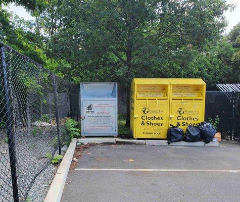 Book donation container in Cambridge is located at the parking lot of St. Anthony of Padua Catholic Church; accessible 24 hours a day.