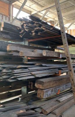 Boards and beams in the warehouse just waiting for the perfect project