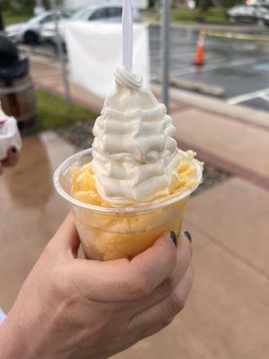 Gelati   Mango on the bottom and vanilla on top