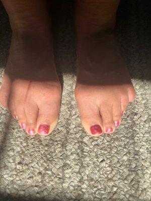 This is the $50 dollar pedicure, wavy gel with little to no foot scrub.