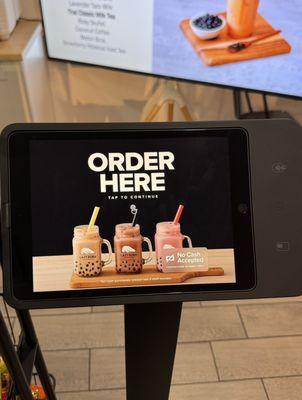 Order at the counter, or with the self serve kiosk to the side