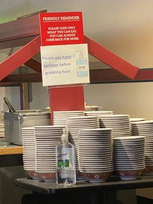 Sanitizer before you enter the food line. Nice add!