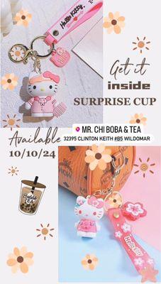 Buy 2 drinks, get a surprise cup deal. Random cup.Starting 10/10/24 while supplies last