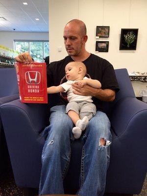 Reading to my son Maximus