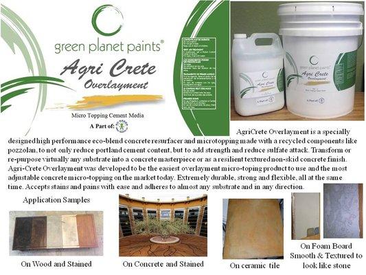 Eco-Friendly, Easy to use and very versatile Concrete Micro-topping. Agri-Crete