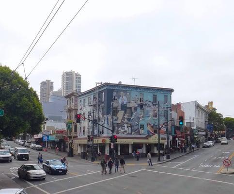 Bill Weber's jazz mural on Columbus Avenue in San Francisco.