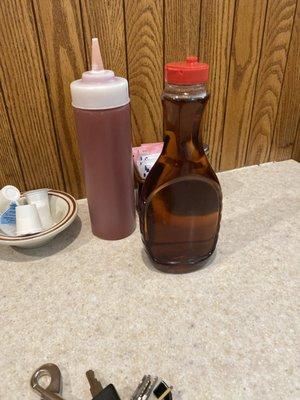 Syrup reused and ketchup typical