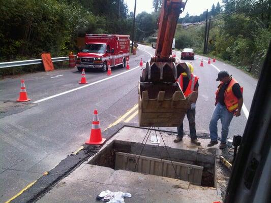 Sewer & Water service installation with boring