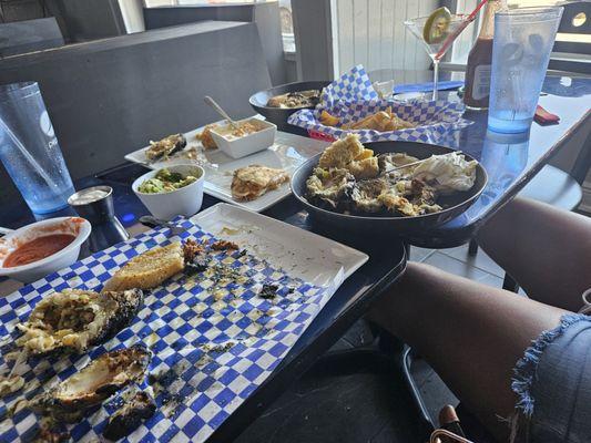 Afterwards, the napkins is where my daughter gagged on the Oyster.