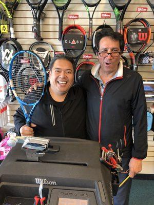 My first tennis racquet.  Thanks Julian!!!