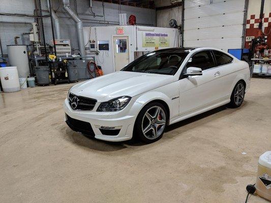 Mercedes c63 fresh off a complete detail ready for winter storage