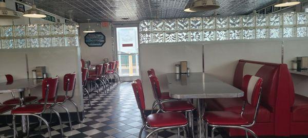 The decor is fantastic in this little diner next door to a big chain that can't do it better than they're doing it.