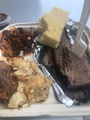 Brisket meal with 2 sides