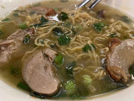 Roasted duck soup with egg noodles ... amazing