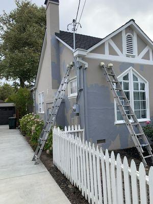 Exterior paint work.