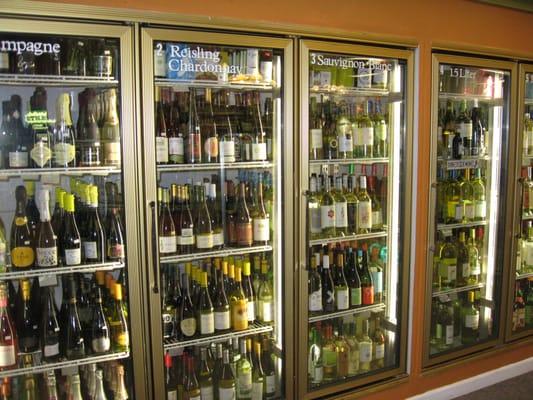 over 200 white wines chilled for your convenience