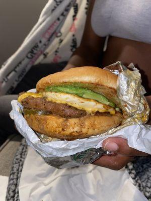 5. Avocado Cheese Burger add Fried Egg