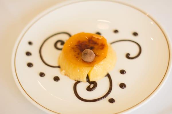 Vanilla Flan with Chocolate Truffle