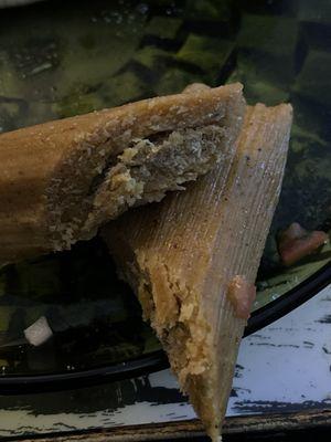 Horrible tamales.  Hard, thin, tasteless with little meat.