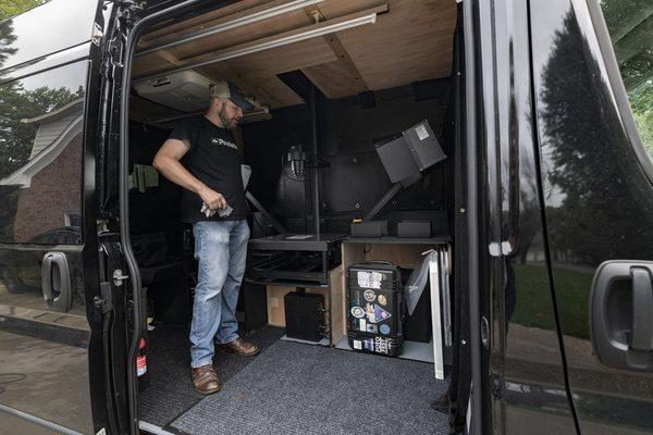 Inside view of the DSI Mobile Digitization Van