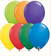 Balloons in a  variety of colors and various sizes.