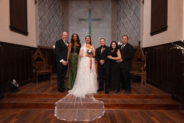 Family photo at the altar