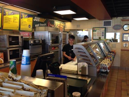 Friendly staff clean subway.