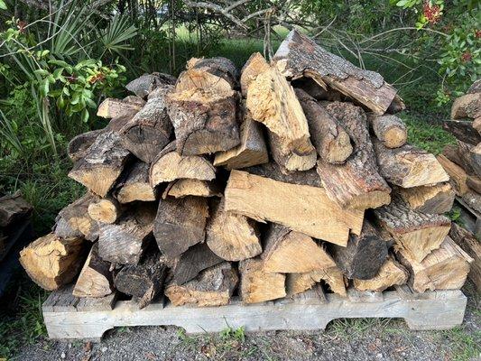 Firewood for sale, we sell them by the pallet, each pallet has about 80-100 pieces of seasoned oak. (772)465-9000