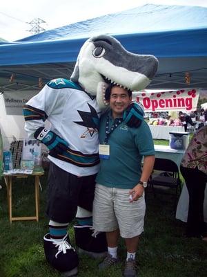 Dr. Kevin with Sharkie!