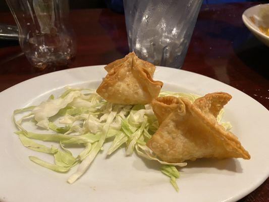 This was the last of our crab Rangoon...it was really tasty and came out piping hot!!