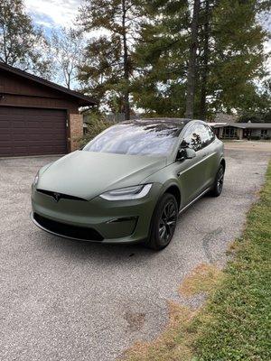 Customers newly wrapped Tesla Model X.