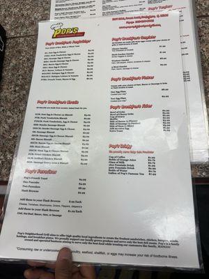 Breakfast Menu