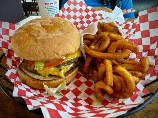 #2 Double Double Cheeseburger with Upsized Seasoned Curly Fries