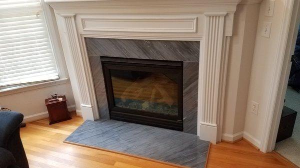 The gas fireplace that was repaired today